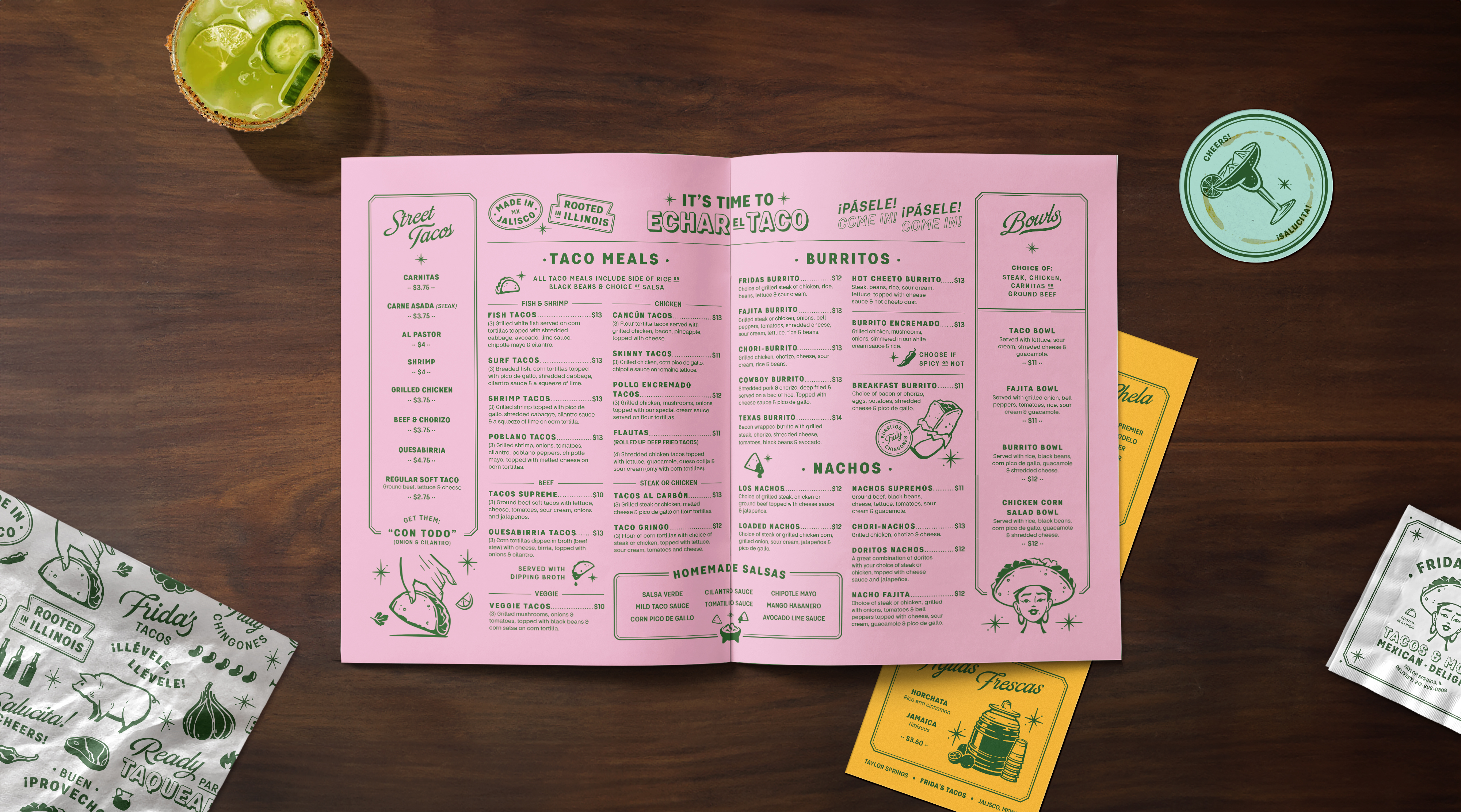 Current Frida's Tacos menu